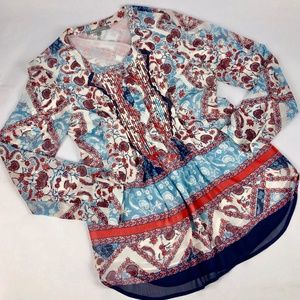 Daniel Rainn Floral Long Sleeved Tunic